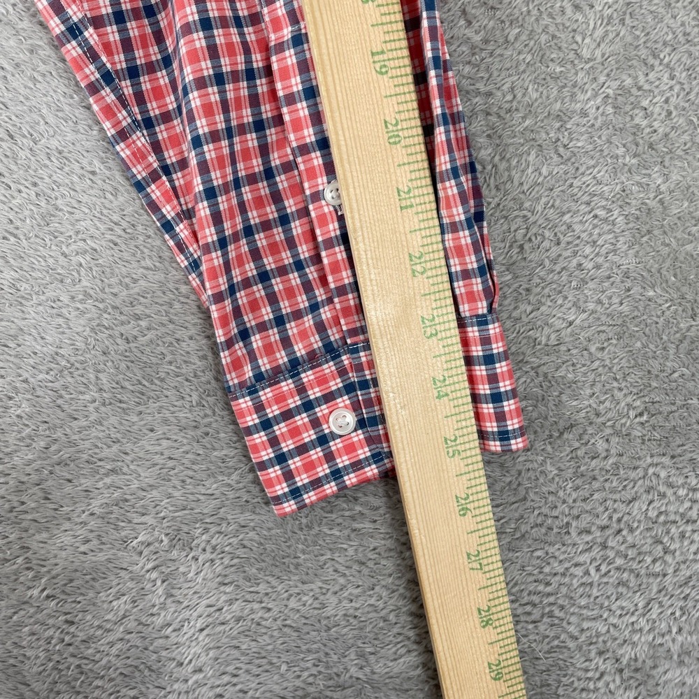 L.L. Bean Button Down Shirt Mens Large Red Blue Plaid Traditional Fit Outdoor - Picture 9 of 10